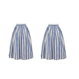 New French Retro Elegant Thin Striped Half-Skirt Set Holiday Style Skirt Skirt Skirt Half Body