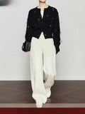 Lyselle Tiansi Old Money Style White Jeans Women's New Autumn Loose Hip Banana Pants