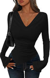 2025 Long-Sleeved Women Early Autumn New Asymmetrical Sexy Slimming Stack Collar Blouse Spring