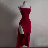 Ins Sexy Sling Open Skirt Woman Design Feel Back Strap Bare Back Party Body Dress Tide 68HZ