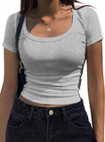 2025 New Thread Pit Strips Long-Sleeved Square T-Shirt Women's T-Shirt