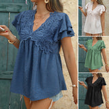 Dili 2025 Spring And Summer Leisure Leisure Leisure Wind Wind And Leisure Wind And Leisure Wind And Leisure Wind Blows V. Collar Short-Sleeved Shirt Cardigan Woman