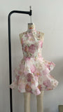 2025 Summer New Women's Fashion Print Showback Dress Sexy