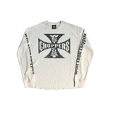 New Trendy Waffre Printed T-Shirt Men's High Street Loose Set Long-Sleeved Retro Top 68HZ