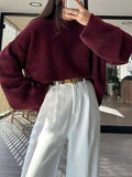 Dili Simple Fashion Wool Long-Sleeved Pure-Color T-Shirt Sweater Women's 2025 Autumn And Winter