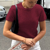 Dili Casual Simple Short-Sleeved Fashion T-Shirt Wool Women's Clothing 2025 Autumn And Winter