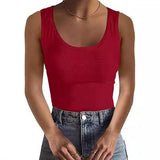 2026 Women Decorating Hottie Sleeveless Round-Neck Vest Street Fashion Women's T-Shirt Vest
