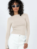 Y2K Burst Long-Sleeved T-Shirt Breathable Nylon Long-Sleeved Shirt Tight Bottom Shirt Women's Bare Backs