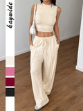 Dili Casual Simple Style Sleeveless Vest Straight Trousers Set Women's Clothing 2025 Spring And Summer