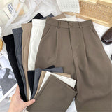 New Narrow Version Of High-Waisted Suit Pants Female Pendant Korean Version Of Fashion Thin Thin Thin Smoke Tube Pants 68HZ