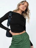 Y2K Burst Long-Sleeved T-Shirt Breathable Nylon Long-Sleeved Shirt Tight Bottom Shirt Women's Bare Backs