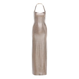 2025 Autumn New Fashion Sexy Hanging Neck Repair Personality Hanging Neck Bag Hip Dress Dress Woman 68HZ