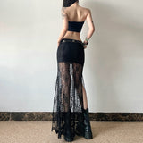 2025 Summer New Women's Solid Color Body Repair Kite Street Fashion High-Waist Net Half Body Skirt 68HZ