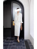 Fashion White Suit Suit Female New Light Luxury High-End Temperament Short Top Dress