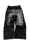 Trendy Letter-Print Jeans Men's Street Hip-Hop Straight Trousers Loose Casual Drag Trousers 68HZ