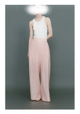 Summer Thin Two Sets Of Sleeveless Air Swing A Word Half High Collar Blouse Broad Legs Cool Pants