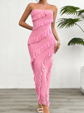 Dili Women's Clothing 2025 Spring And Summer Sexy Bag Hips Solid Color Palette Corset Dress