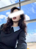 New Fake Two Intellectual Style Sweaters Can Be Unpacked And Bumpy Knitted Shirts In The Spring