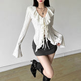 Autumn 2025 New Women's Solid Color Sexy Long-Sleeved V-Neck Knitted Tweed Jacket 68HZ