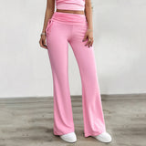 Dili Women's Clothing 2025 Autumn And Winter Comfortable Casual And Casual Solid Color Repair Trousers