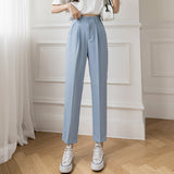 New Narrow Version Of High-Waisted Suit Pants Female Pendant Korean Version Of Fashion Thin Thin Thin Smoke Tube Pants 68HZ