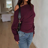 Dili Leisure Vacation Solid Color Long-Sleeved Wool Knitting Sweater Women's Clothing 2025 Autumn And Winter