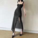 Spring And Summer 2025 New Women's Sexy Slings Open Forked And Hips Long Dress 68HZ