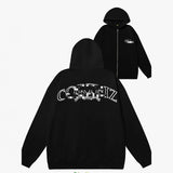 Trendy Printing Casual Hoodie High Street Leisure Sweater Loose Set-Up 68HZ