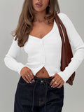 Women's Clothing 2025 Autumn And Winter Explosion V-Neck Long-Sleeved Ribnecked Cardigan Commuting Exquisite Women's Clothing Top