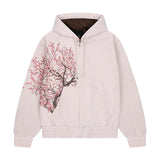 Derschutze Cherry Embroidered Worker Jacket Men's And Women's Same Y2K Harajuku Hooded Jacket 68HZ