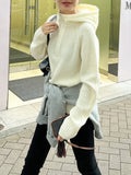 The Texture Of Lazy And Soft And Soft Andy Knitted Hoodie Autumn And Winter Atmosphere Set Sweater