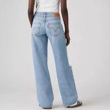 New Knee-Breaking Jeans Women's Light-Colored Water-Washing Casual Straight Pants Loose-Fitting Long Pants 68HZ