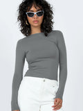 Y2K Burst Long-Sleeved T-Shirt Breathable Nylon Long-Sleeved Shirt Tight Bottom Shirt Women's Bare Backs