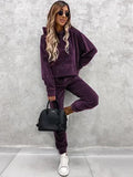 New Casual Ladies Set Solid Color Hooded Hoodie Sweat Trousers Autumn Two-Piece 68HZ