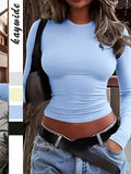 Dili Y2K Hot Girl Style Solid Long-Sleeved Vest T-Shirt Women's Clothing 2025 Autumn And Winter