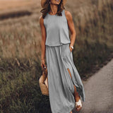 2026 Summer New Holiday Wind Solid Colored Rounded Clame Suspension Lantern Fork Dress Dress