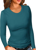 2025 New Women's Modale Ro-Necked T-Shirt Basic Solid Long Sleeve