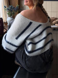 Dili Casual Striped Wool Long-Sleeved Top Sweater Women's Clothing 2025 Autumn And Winter