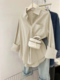 Dili Leisure Vacation Button Long Sleeve 100 Tower Shirt Women's Winter 2025