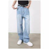 Vintage Purple Jeans Men's Niche High-End Straight-Legged Casual Drag Long Pants New 68HZ