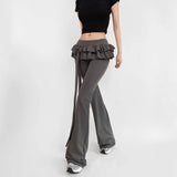 Spice Girls Fake Two-Piece Bow Tie With Sexy Low-Rise Horn Trousers Women's Cake Fake Two Slim Slimming Skirts 68HZ