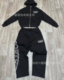 Corteiz Zipper Hoodie Loose High Street Tide Set Print Trousers Casual Set 68HZ