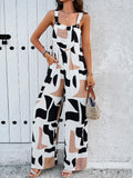 Dili Holiday Printing Slings With Broad Legs Long Pants Trousers Women's Clothing 2025 Autumn And Winter