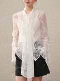 2026 Spring And Summer New Two Sets Of Yarn Lace Three-Dimensional Flower T-Shirt Wisdom Multi-Season Shirt