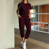 Dili Leisure Vacation Short-Sleeved T-Shirt Pants Two Sets Of Women's Clothing 2025 Autumn And Winter