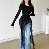 In The Autumn Of 2025, The New Women's Clothing Solid-Colored Slimming Street Fashion Collared Long-Sleeved Top Woman 68HZ