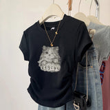 Pure Cotton Black Shoulder Short Sleeve T-Shirt Women Summer 2025 New Design Sense Of Small Body Dress On The Dress