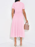 Dili Simple Elegant Style Button Short Sleeve Dress Dress Women's 2025 Autumn And Winter