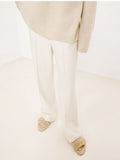 White Narrow Version Of Broad Leg Trousers With Wool Full Ributa Thick Old Money Wind High Waist Straight Trousers