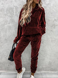 New Casual Ladies Set Solid Color Hooded Hoodie Sweat Trousers Autumn Two-Piece 68HZ